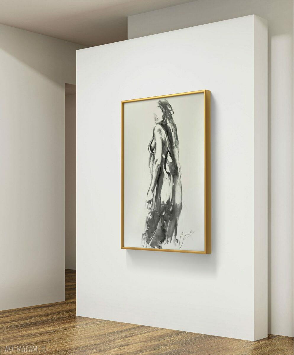 Szkic Kobiety 100x70 - obraz węgiel na papierze