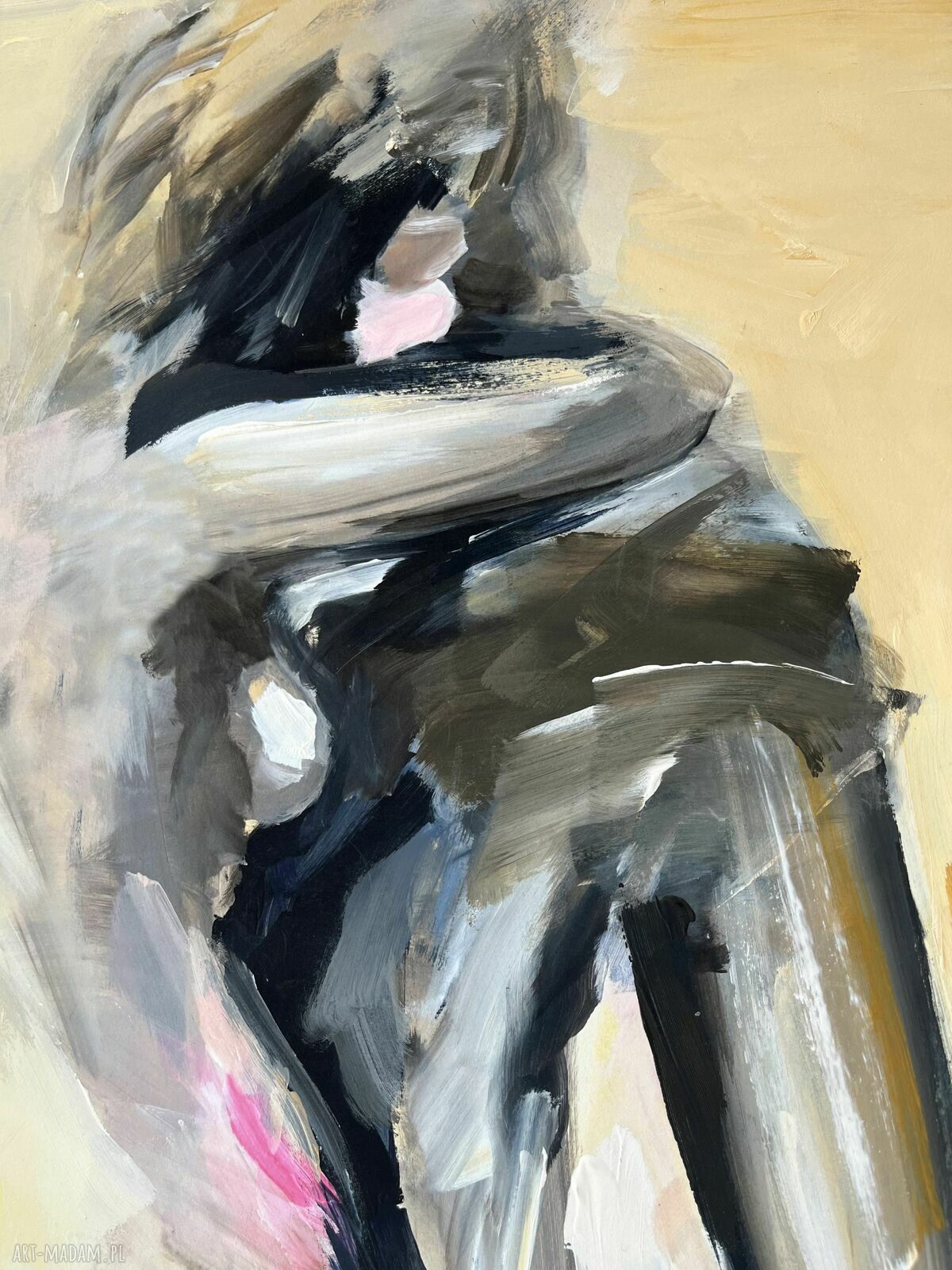 Szkic Kobiety - 50x70 pastelowy obraz akrylowy do sypialni