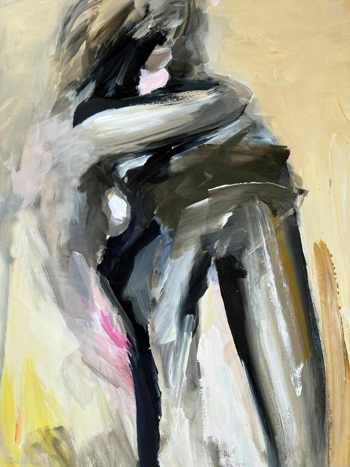 Szkic Kobiety - 50x70 pastelowy obraz akrylowy do sypialni