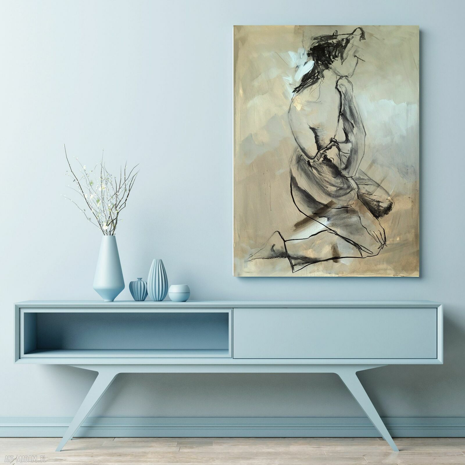 Szkic Kobiety 70x100 cm - duży obraz do salonu