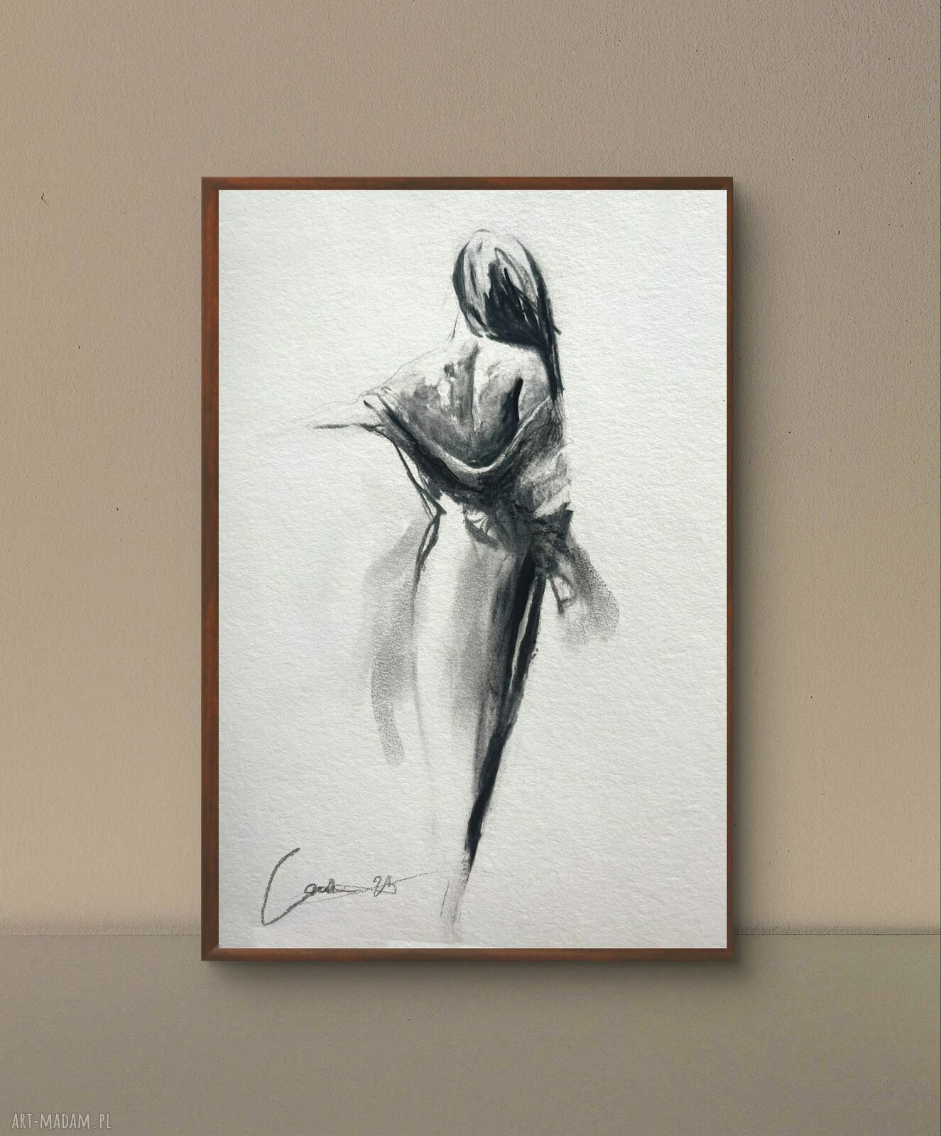Szkic kobiety 30x42 cm - minimalistyczna grafika do wnętrza
