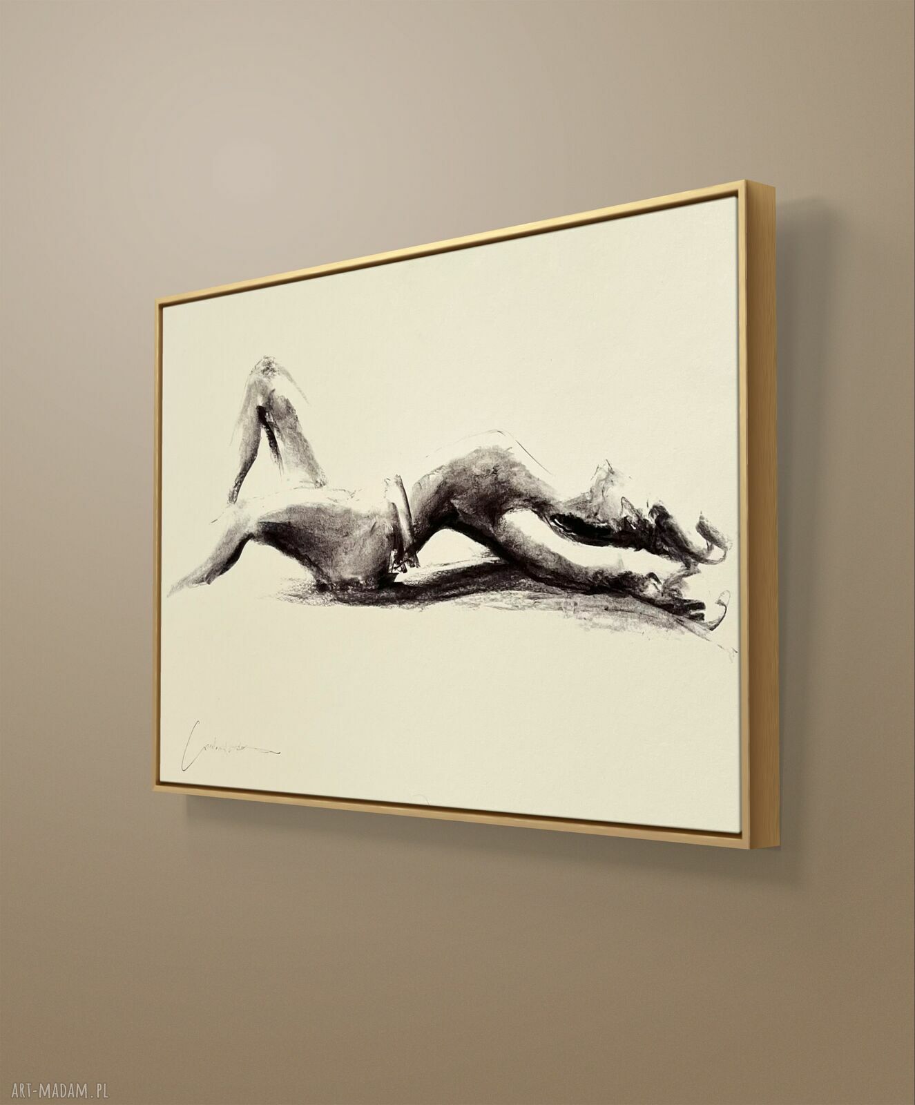 Szkic Kobiety 50x70 - grafika z węgla na białym papierze
