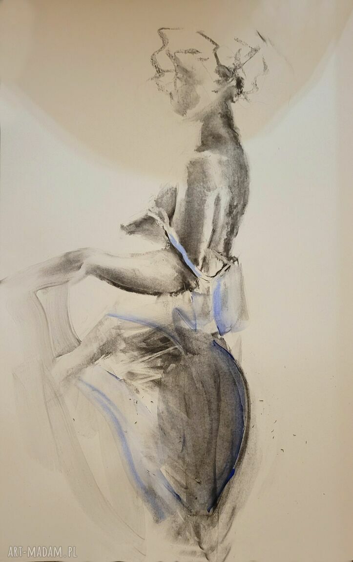 Szkic Kobiety 100x60 - zmysłowy węgiel na papierze