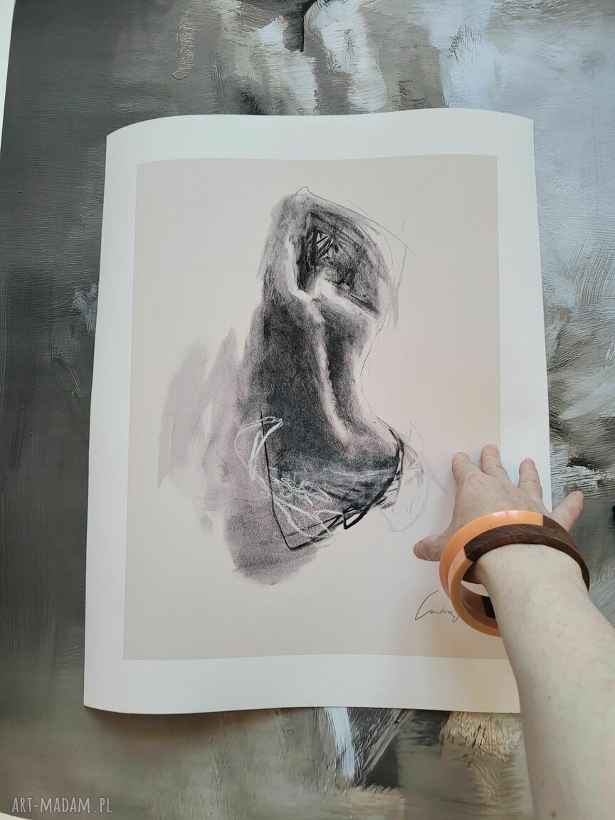 Szkic kobiety 50x70 - czarno-biała grafika na ścianę