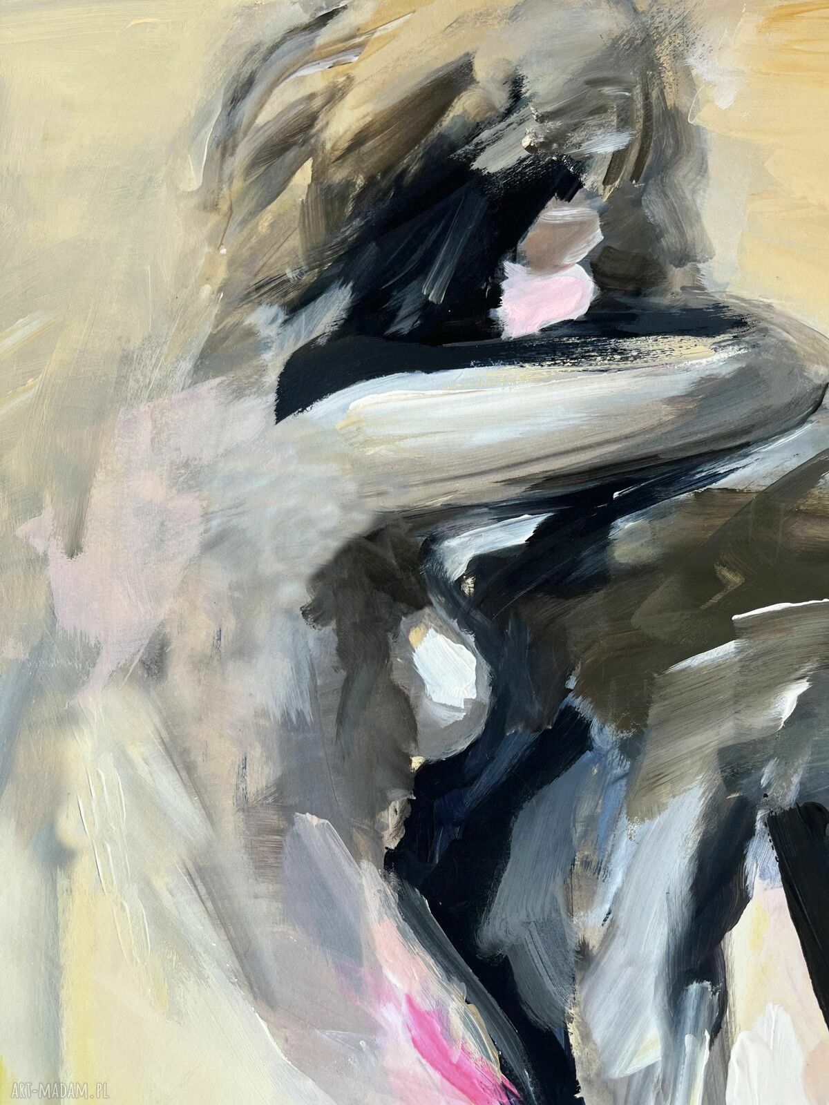Szkic Kobiety - 50x70 pastelowy obraz akrylowy do sypialni