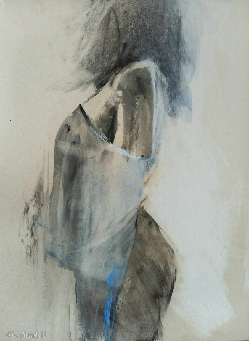 Szkic kobiety 30x40 - obraz do salonu z aktem kobiecym
