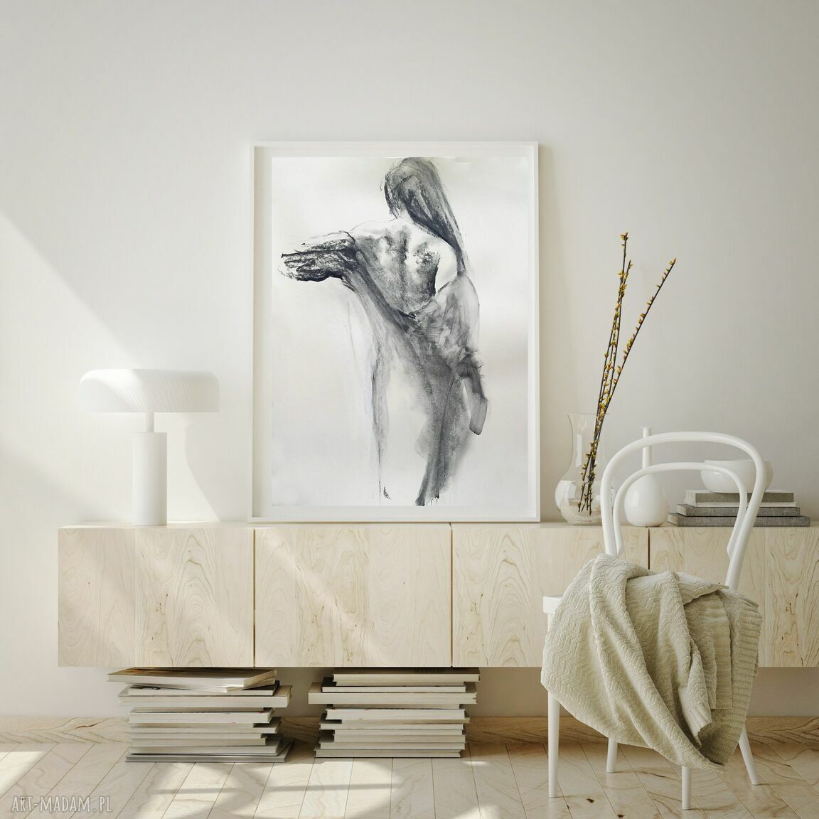 Szkic Kobiety 50x70 - czarno-biała grafika na ścianę