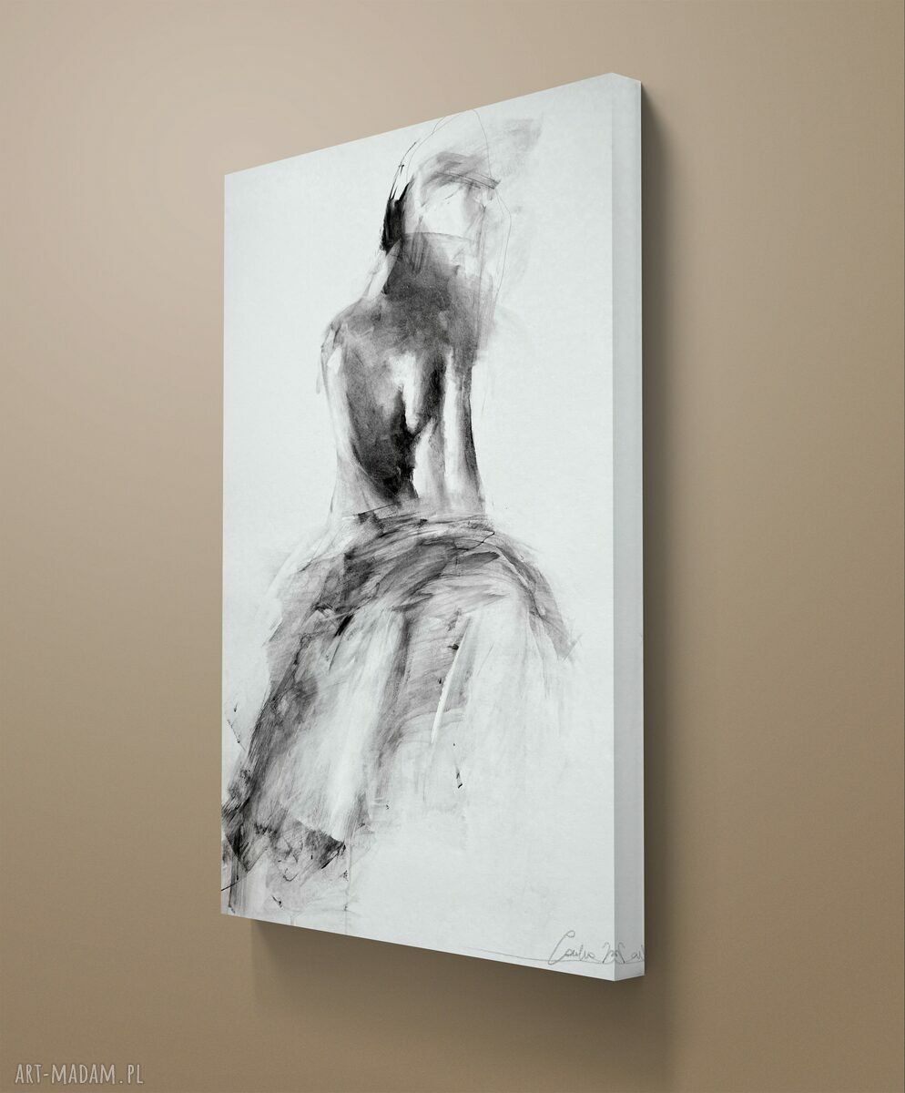 Szkic Kobiety - 50x70, czarno-biała grafika do sypialni