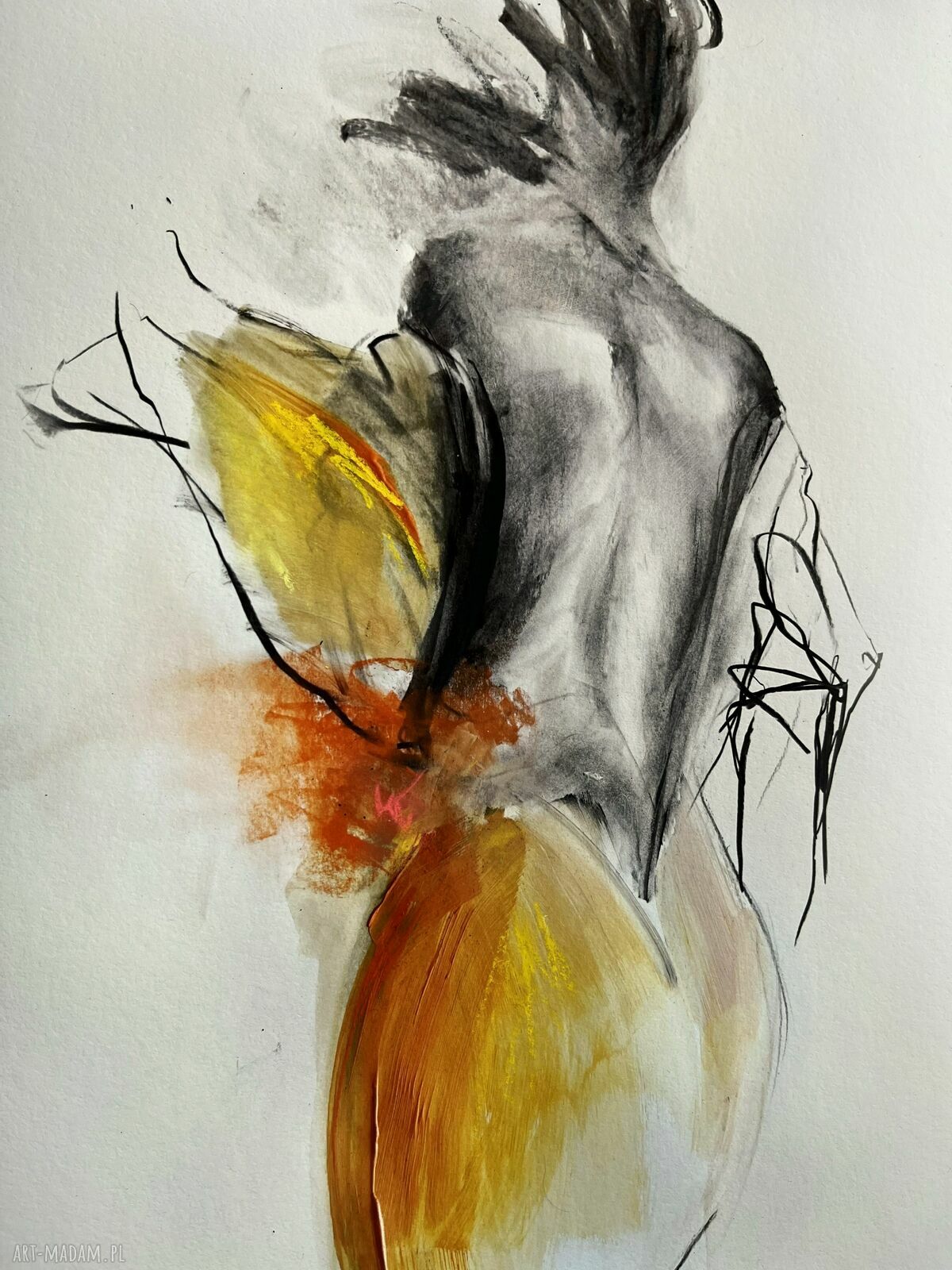 Szkic kobiety 50x76 cm - autorska grafika Giclee do sypialni i salonu