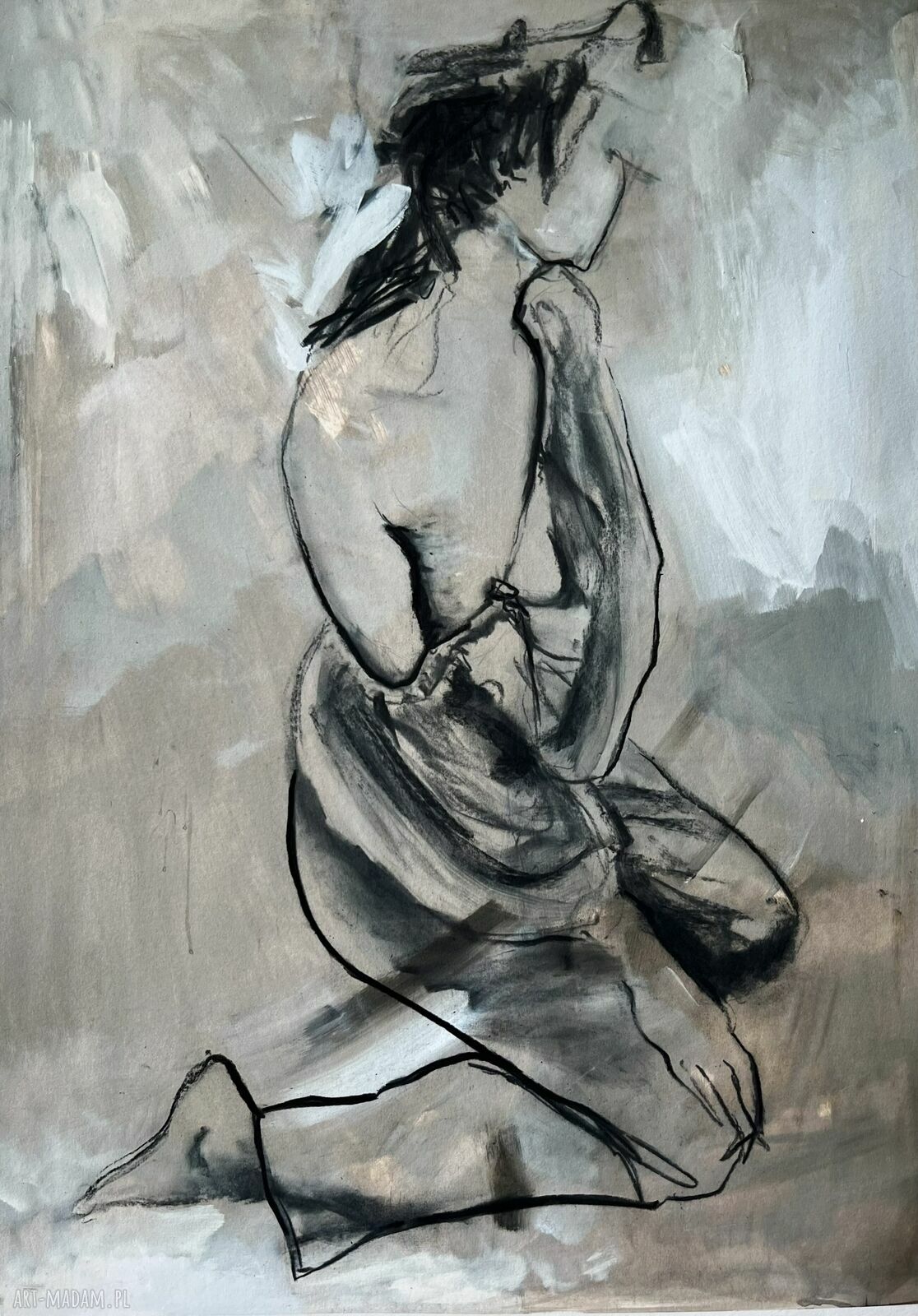 Szkic Kobiety 70x100 cm - duży obraz do salonu
