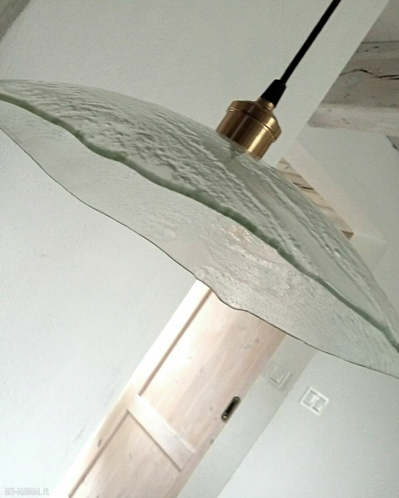 Ręcznie robiona szklana lampa wisząca - klosz 40 cm