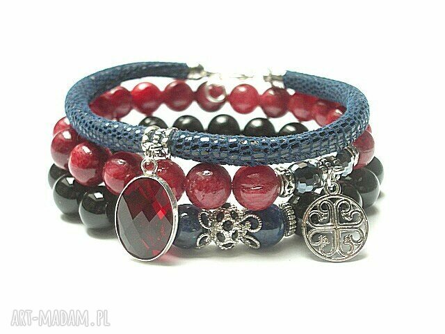 BLACK, NAVY BLUE AND RED /24.09.15/ SET handmade