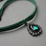 zielone naszyjniki aksamitka choker - emerald