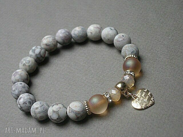 GREY AND PEACH HEART /27.10.15/ Hand Made