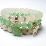 hand made bransoletki ivory and light green /11 2014/ set