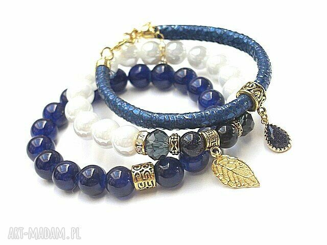 Navy blue and white vol. 14 /07 09 16/ set hand made