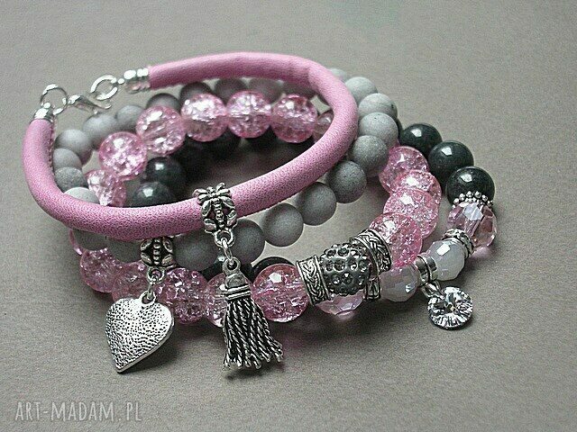Pink and grey vol. 11 /14 10 16/ set handmade