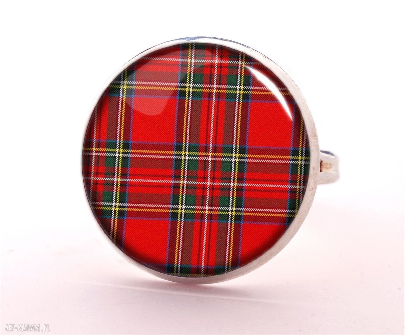 kolczyki: Szkocka krata małe kolczyki wiszące Hand Made