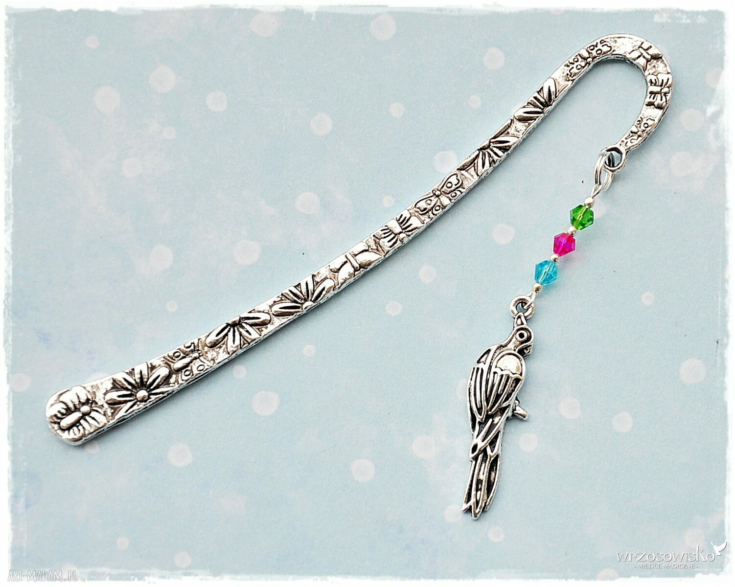 Papuga w kwiatach zakładka do książki HandMade