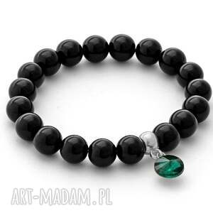 black jade with emerald crystal pendant