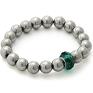 autorskie bransoletki silver hematite with emerald bead