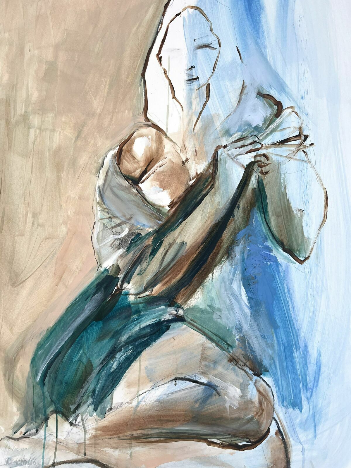 Szmaragdowa - obraz akrylowy 65x85 cm do sypialni