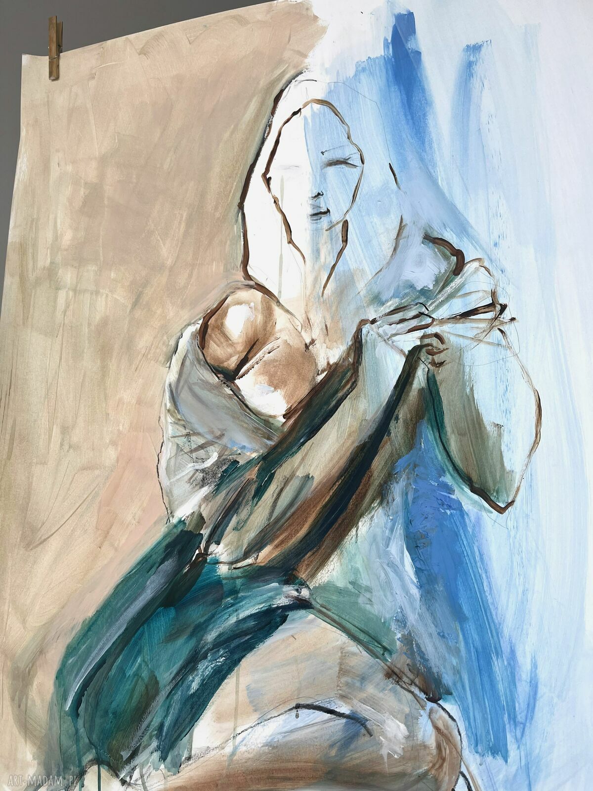 Szmaragdowa - obraz akrylowy 65x85 cm do sypialni