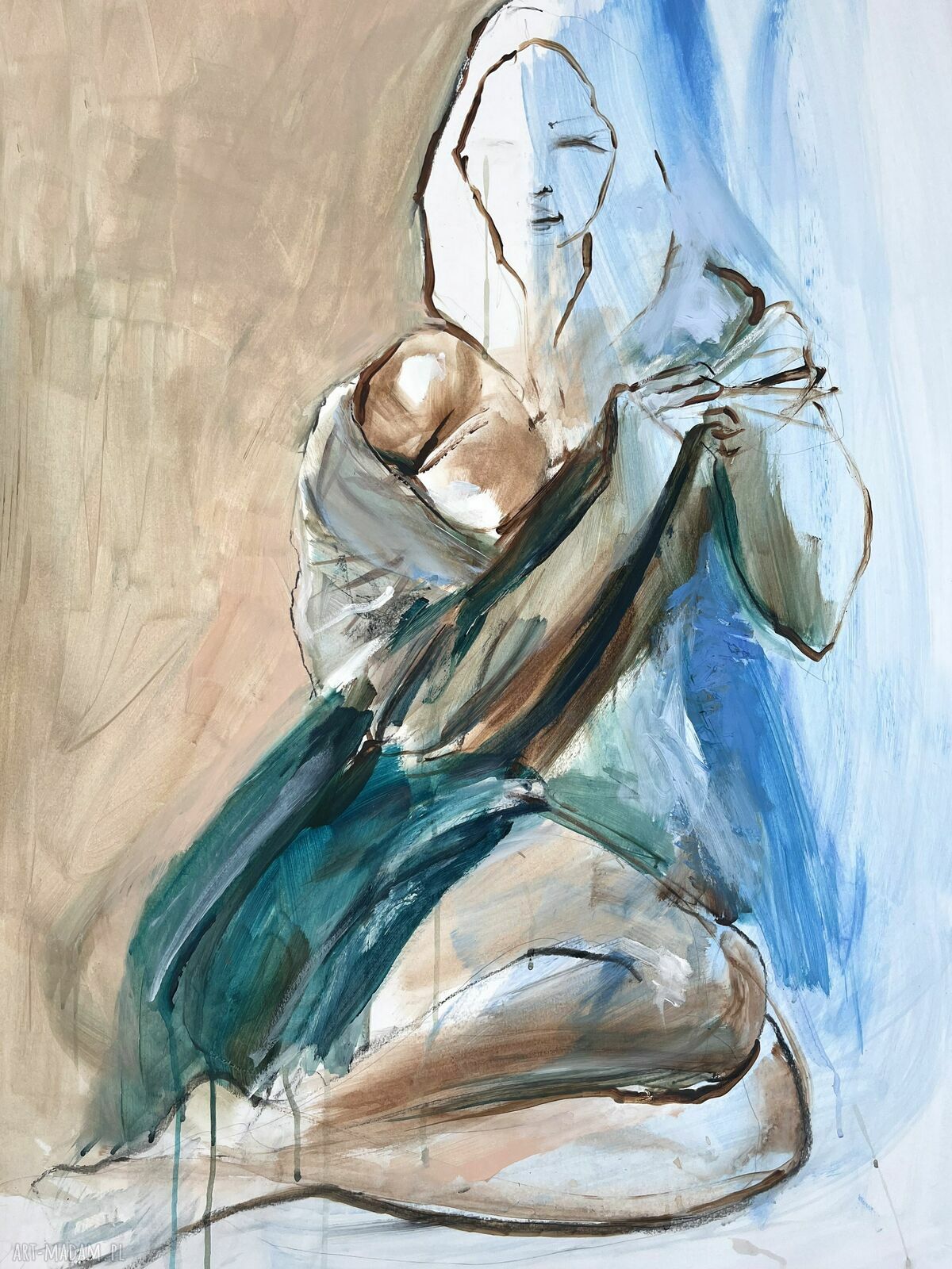 Szmaragdowa - obraz akrylowy 65x85 cm do sypialni