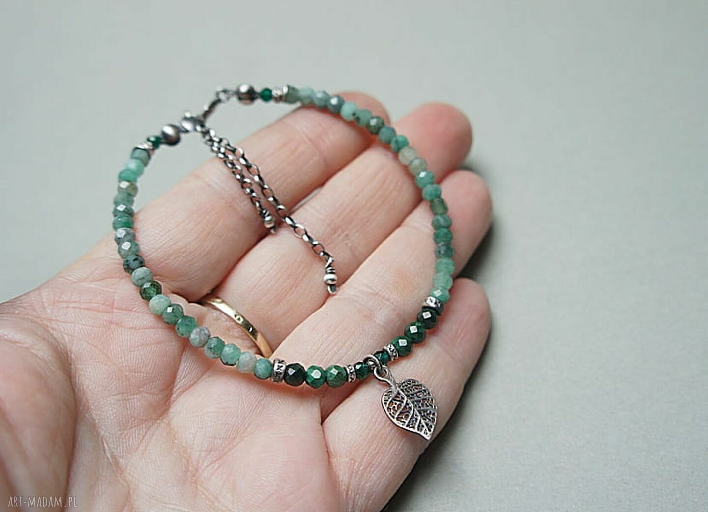 bransoletki: Szmaragdowa vol. 4 bransoletka hand made