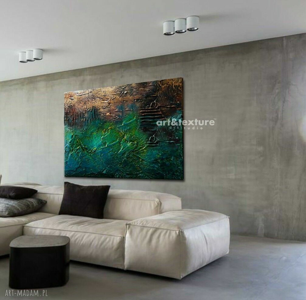 Szmaragdowe barwy - obraz na płótnie 100x150 cm (strukturalna dekoracja do salonu)