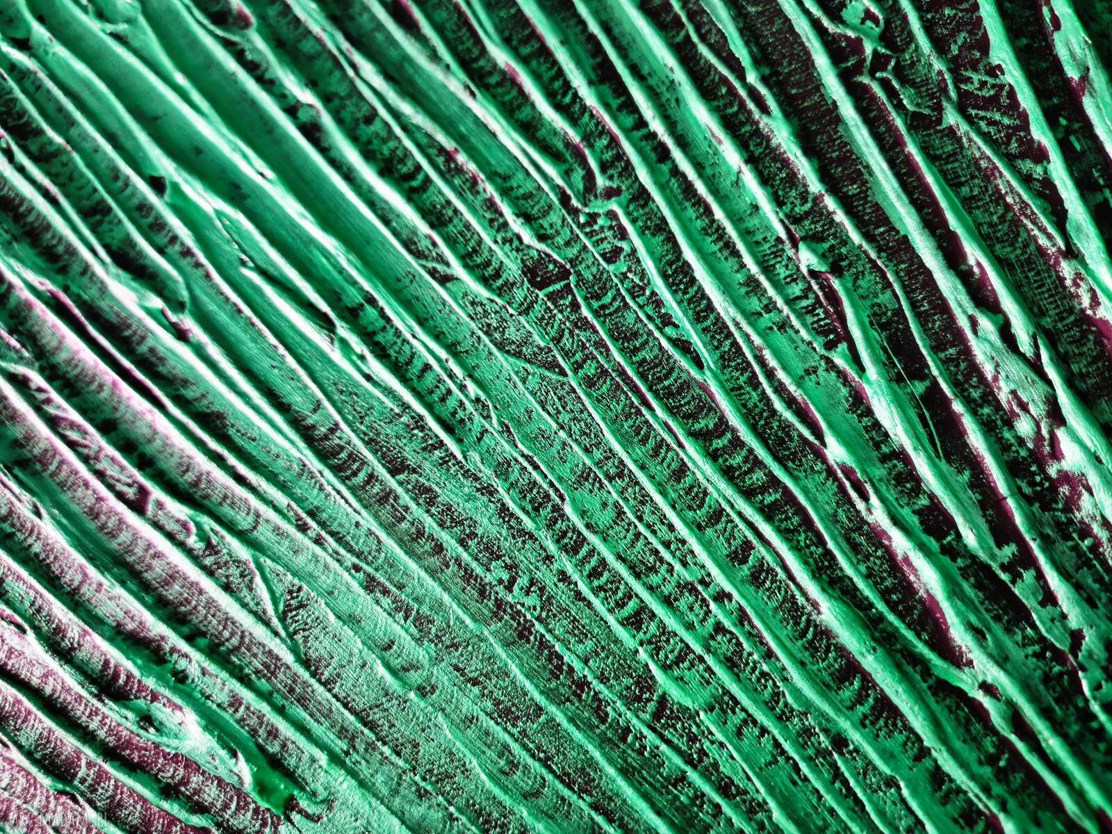 Szmaragdowo-seledynowy duży obraz strukturalny 80x160 cm