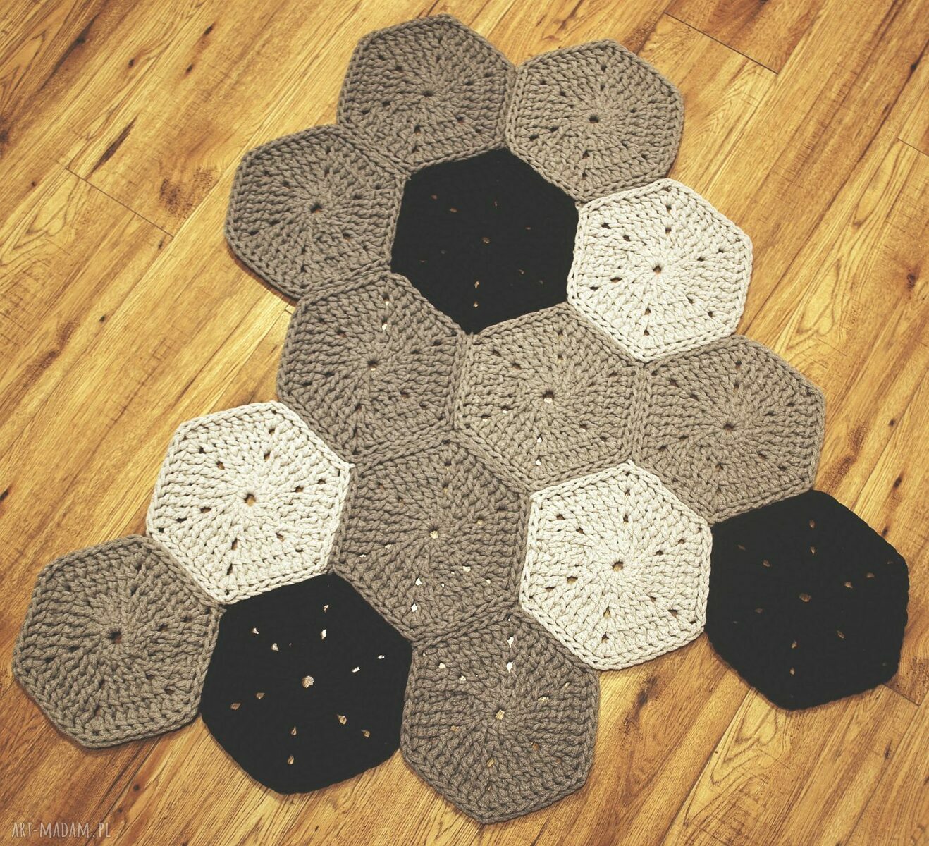 dywany: Dywan Hexagony Ręcznie robione