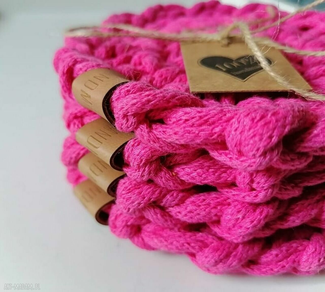 podkładki: komplet podkładek pod kubek 4 szt ręcznie robione