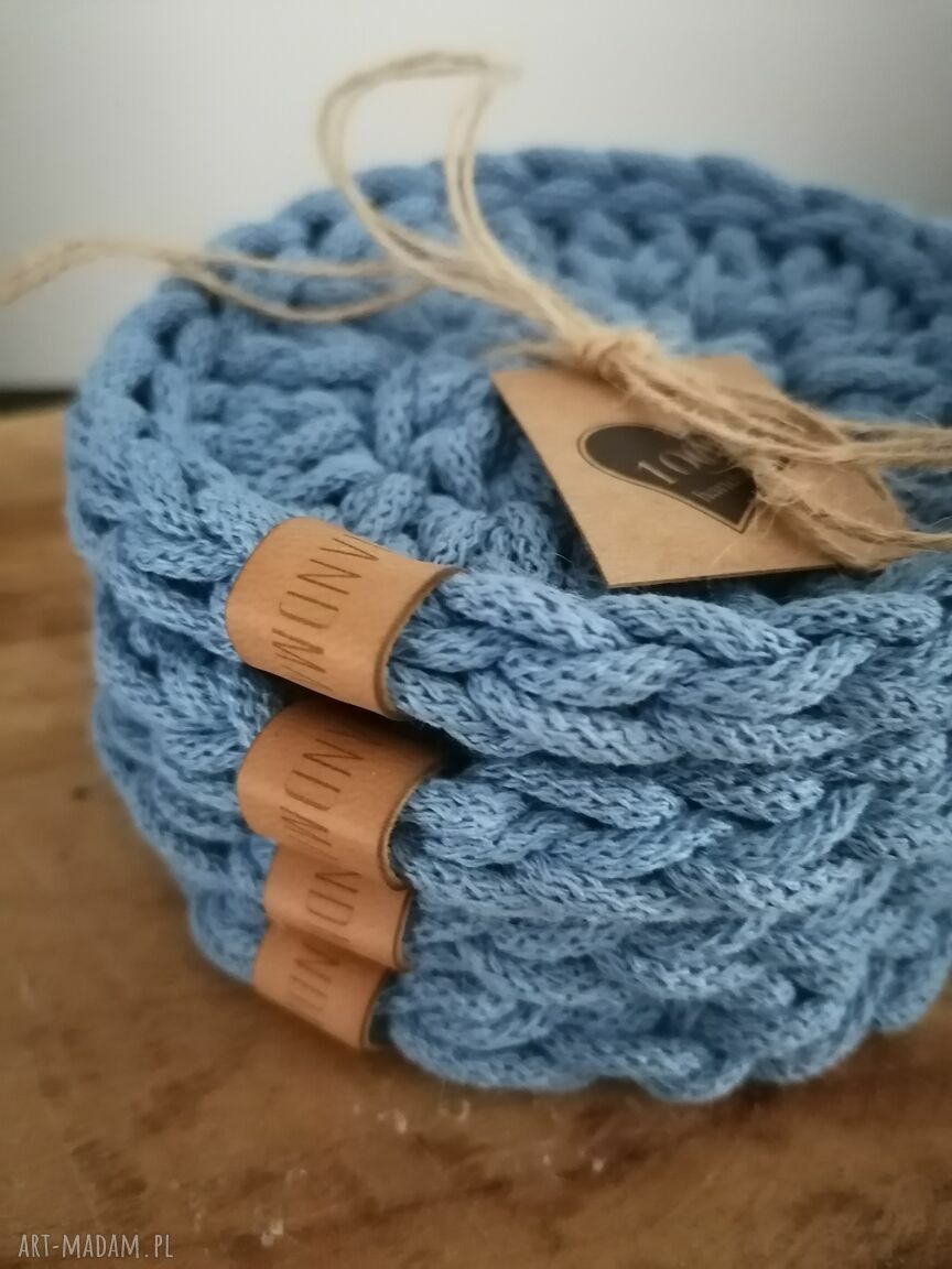 Komplet podkładek pod kubki szt podkładki szydeklowe dom sznurek