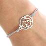 handmade bransoletki simply charm grey twine with rose