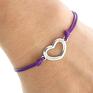 handmade bransoletki simply charm violet twine with heart