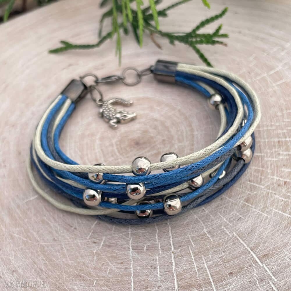 Sznurkowa bransoletka boho „Burzowe niebo”
