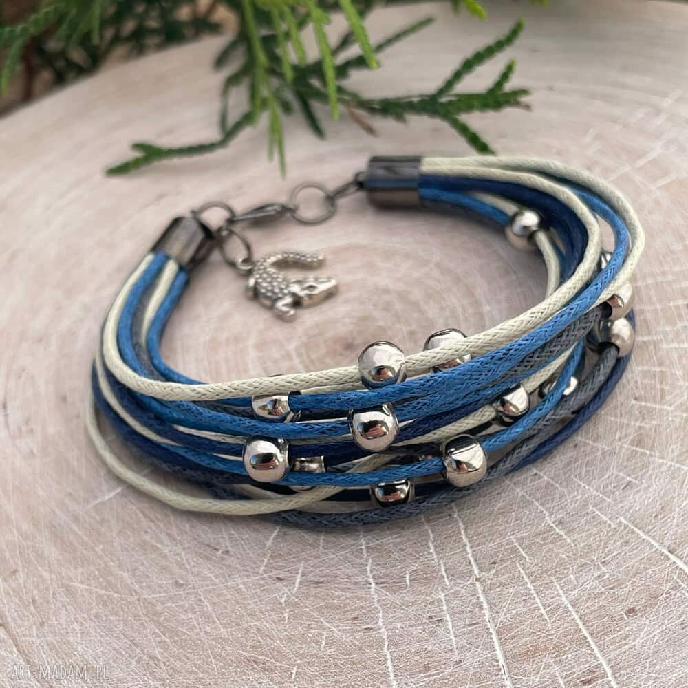 Sznurkowa bransoletka boho „Burzowe niebo”