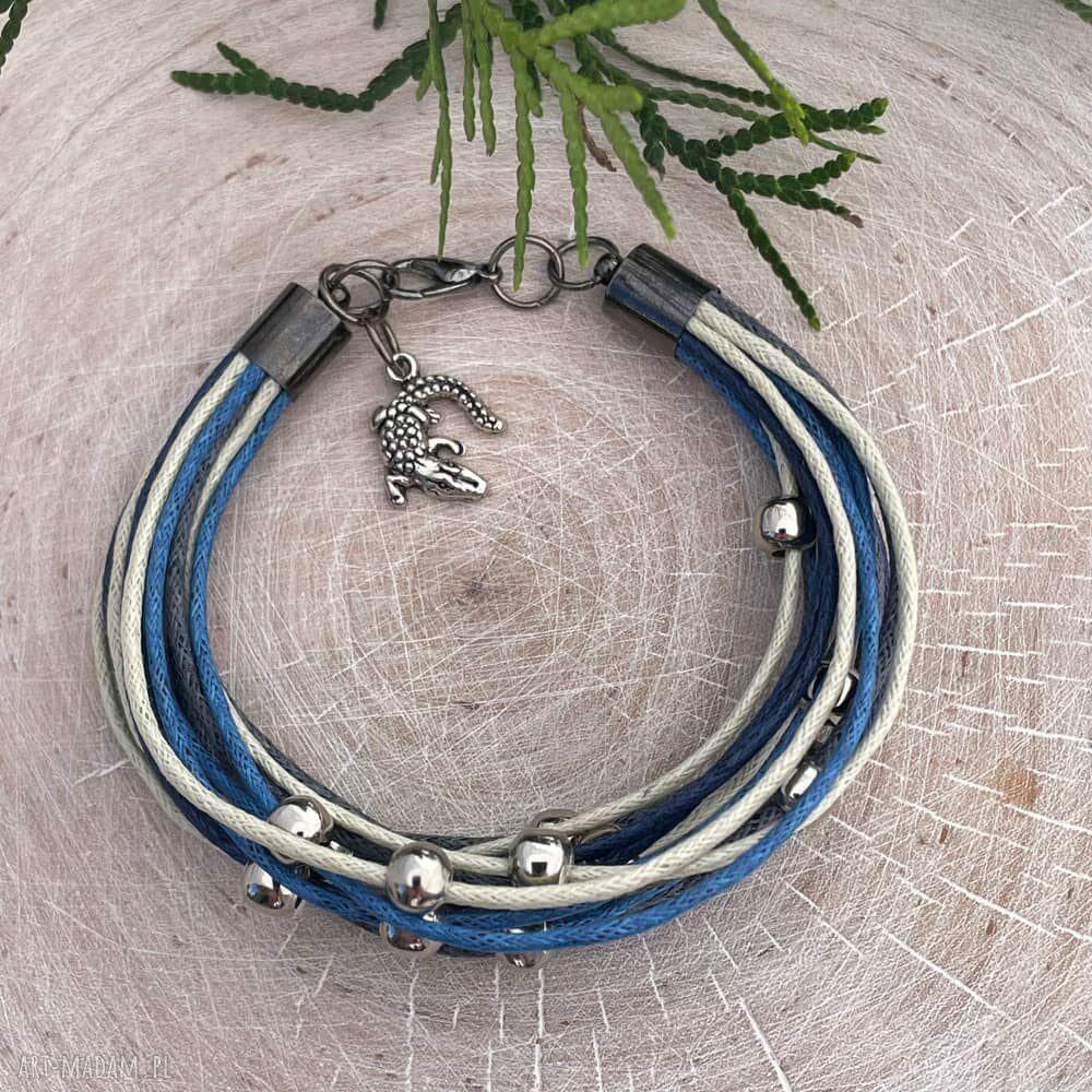 Sznurkowa bransoletka boho „Burzowe niebo”