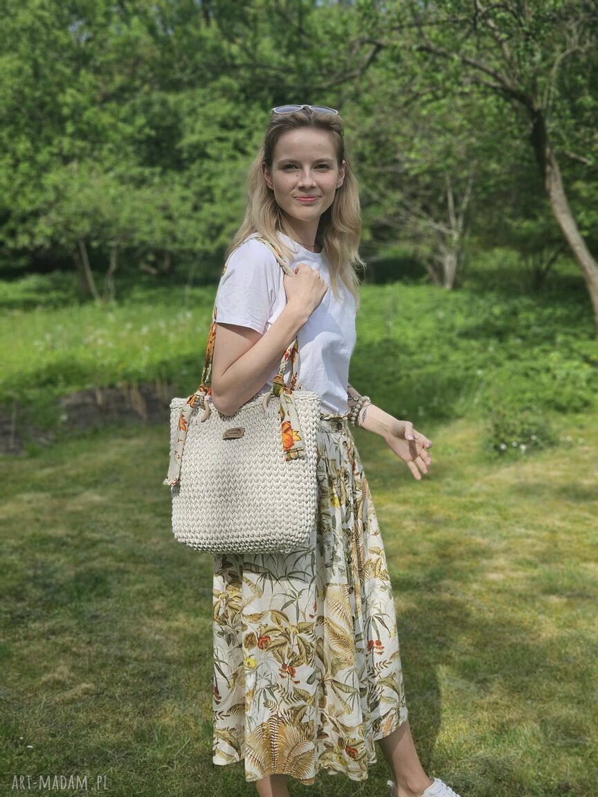 torebki: Sznurkowa torba szoperka Ręcznie zrobione