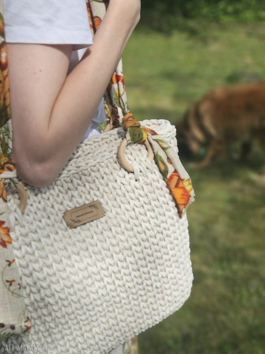 torebki: Sznurkowa torba szoperka Ręcznie zrobione
