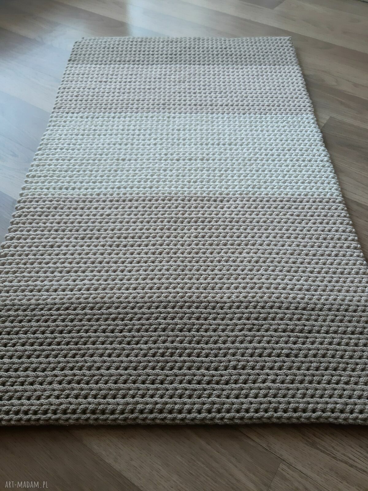 Sznurkowy dywanik z bawełnianego sznurka 49x83 cm w ciepłych kolorach
