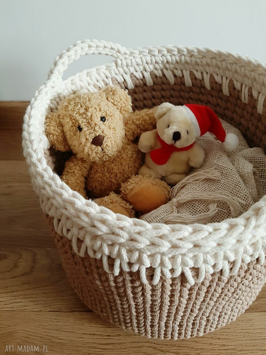 Sznurkowy kosz na zabawki i nie tylko - ręcznie robiony koszyk