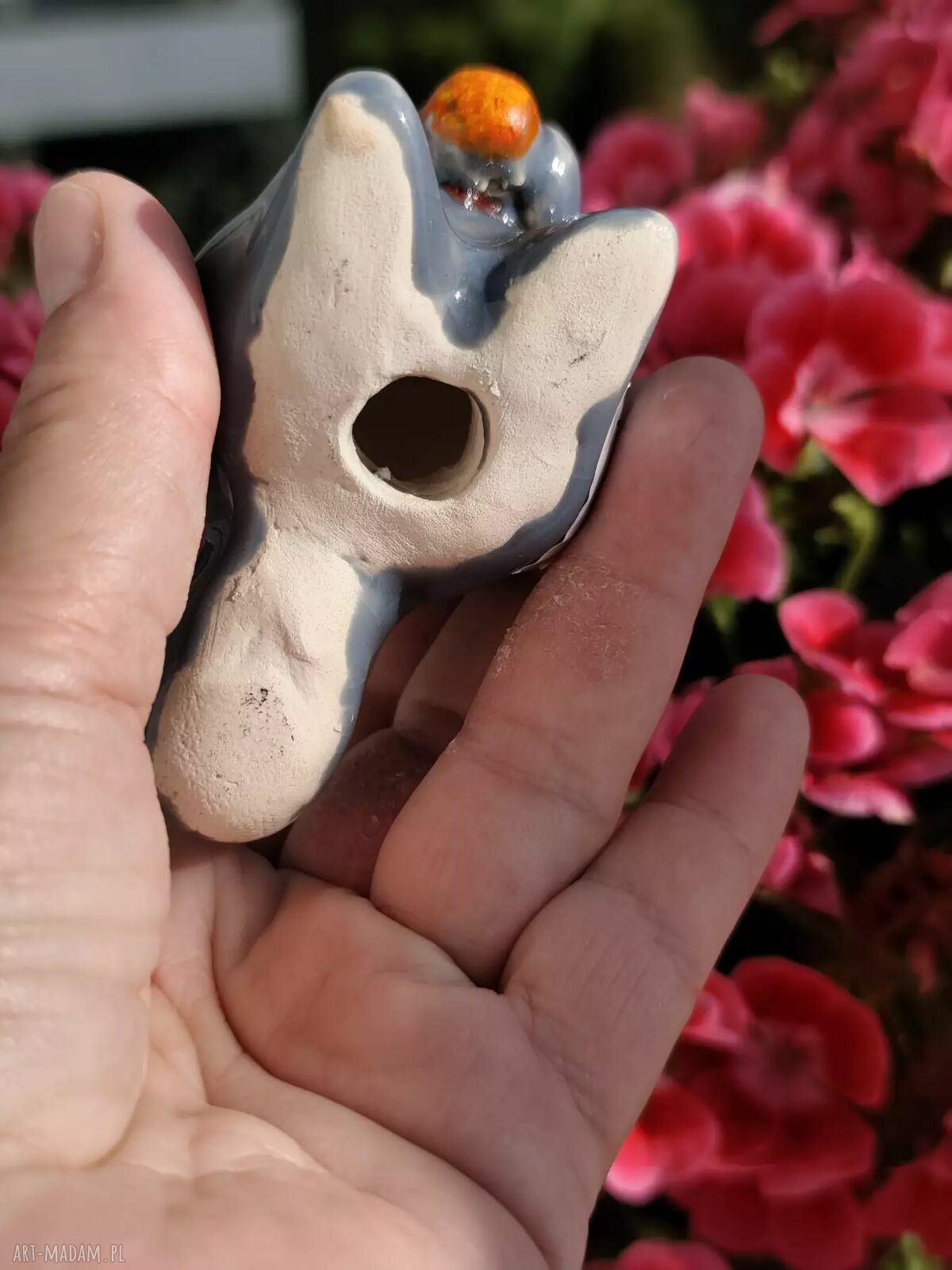 Ceramiczny szop pracz - ręcznie robiona figurka dekoracyjna