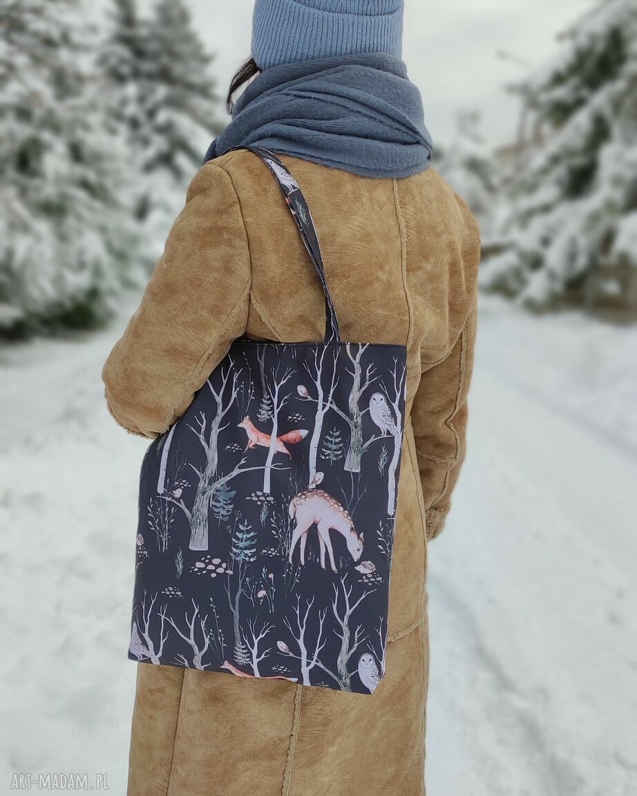 Szoperka z tęczowymi mandalami na ramię - torba handmade A4
