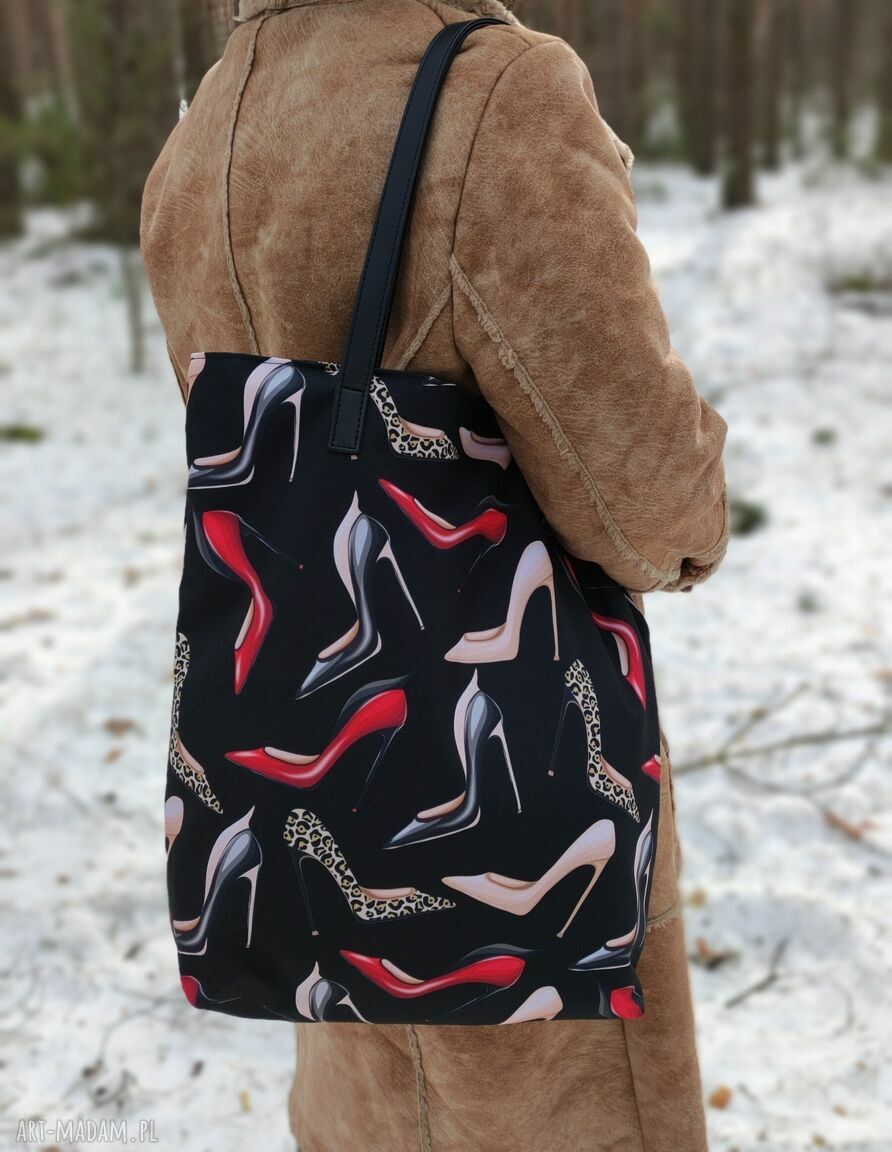 Szoperka z tęczowymi mandalami na ramię - torba handmade A4