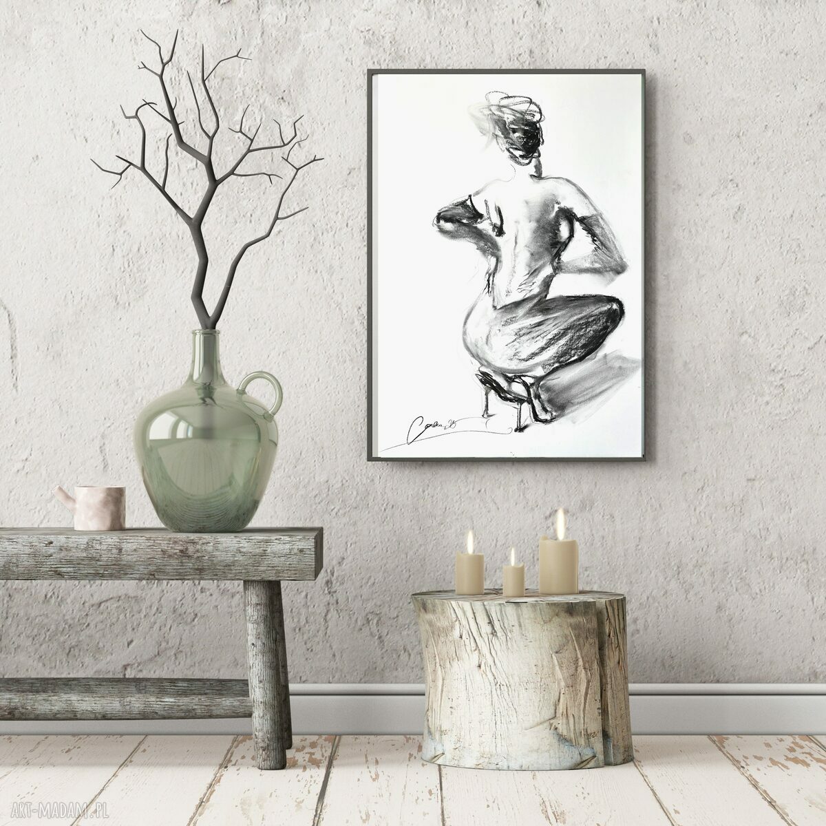 Szpilki - obraz 100x70 cm z węgla do sypialni