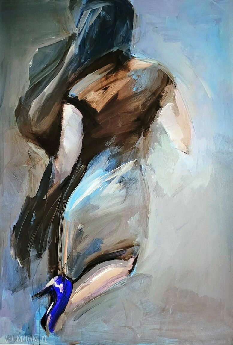 Szpilki - obraz 50x70 na papierze archiwalnym Giclee w błękitach