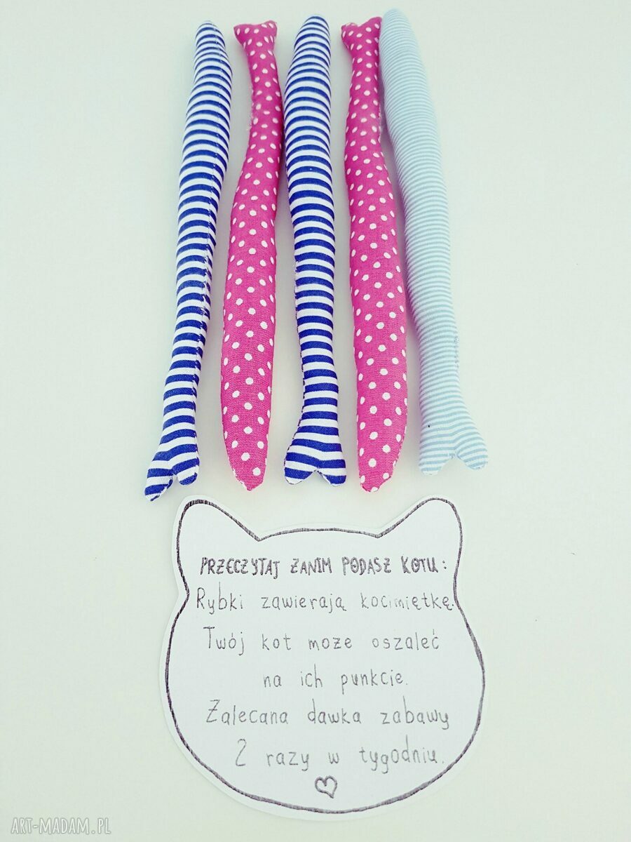 szprotki z kocimiętką zabawka kota hand made
