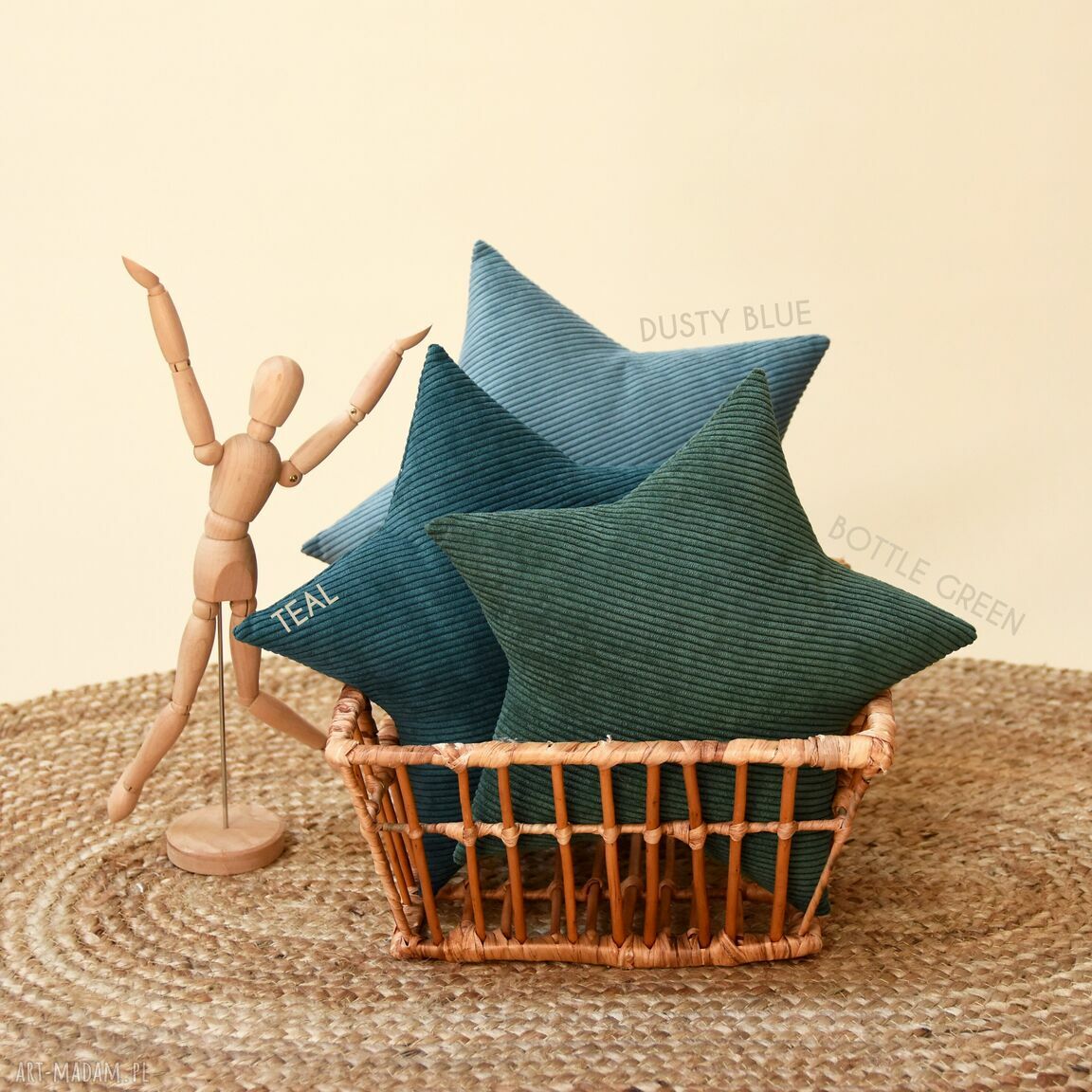 Sztruksowa poduszka księżyc 39 cm